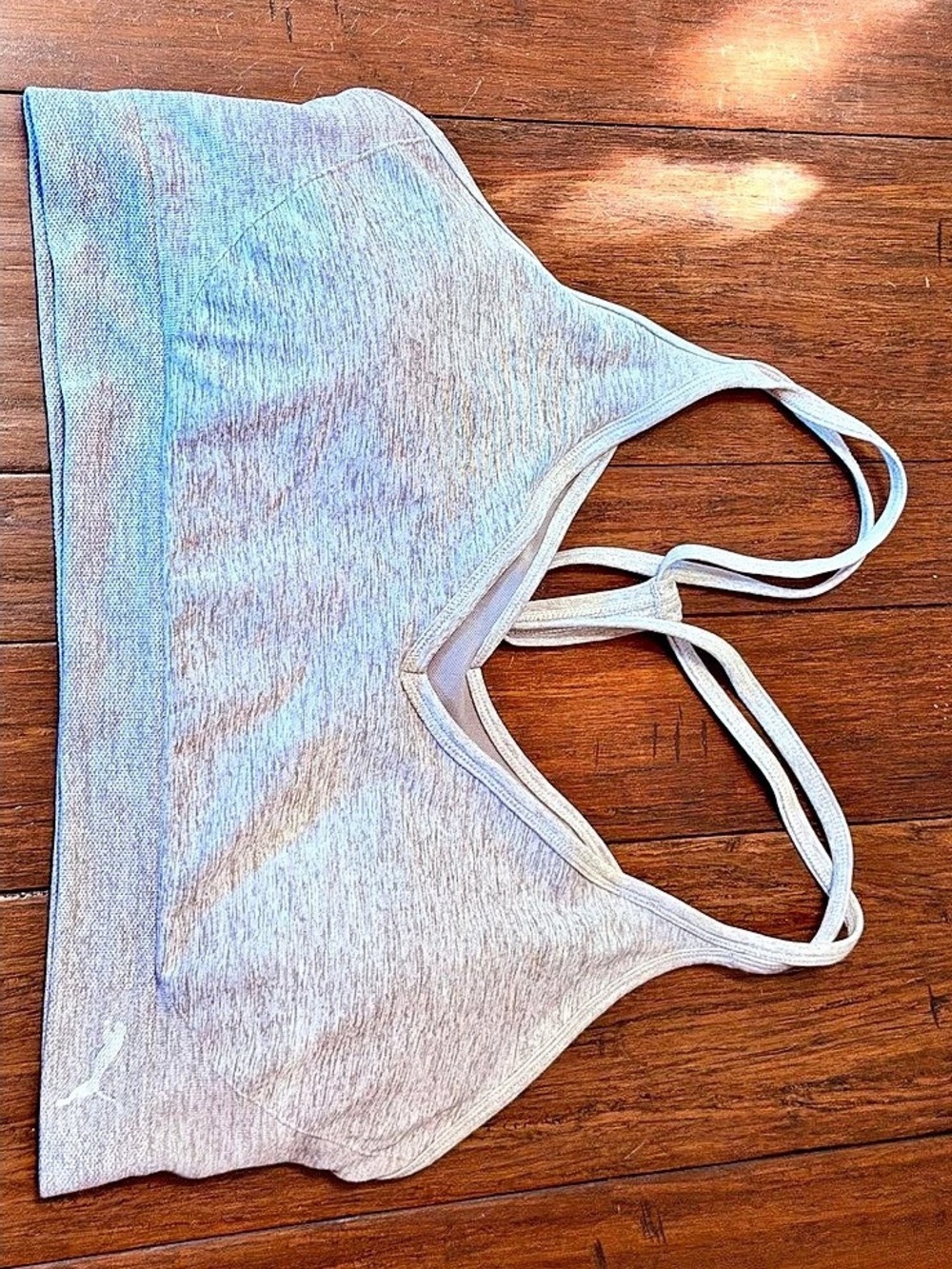 Puma Seamless Strappy Back Sports Bra Gray